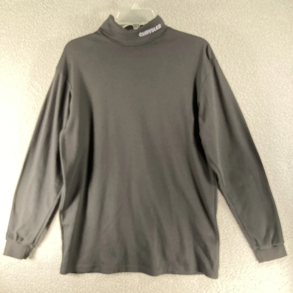 Chrysler Turtleneck Shirt‎ Adult Large Black 100% Combed Cotton Made in USA